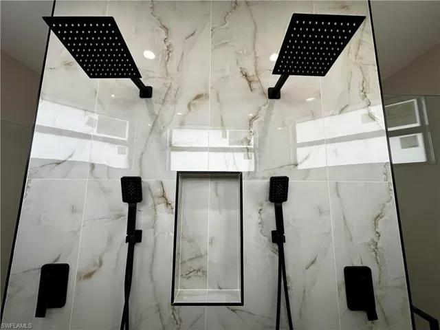 Interior details with a tile shower