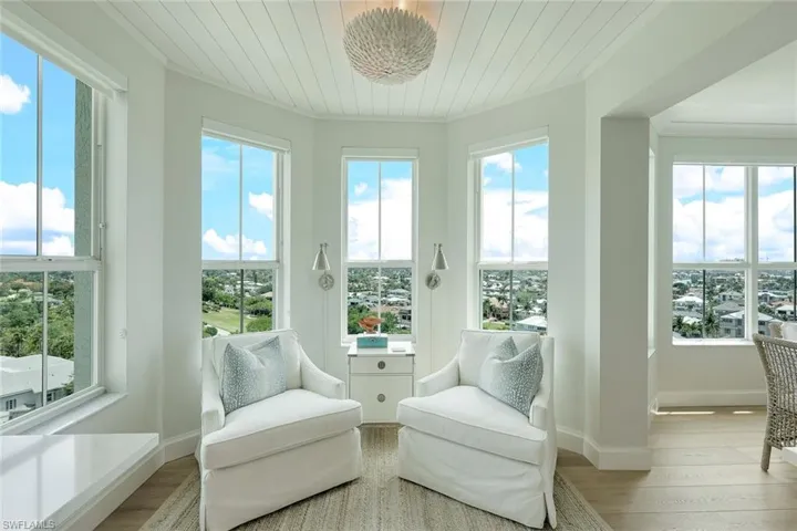 Beautiful conversation area near kitchen.