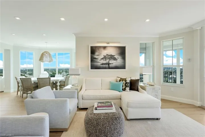 Great room with south views of city scape.