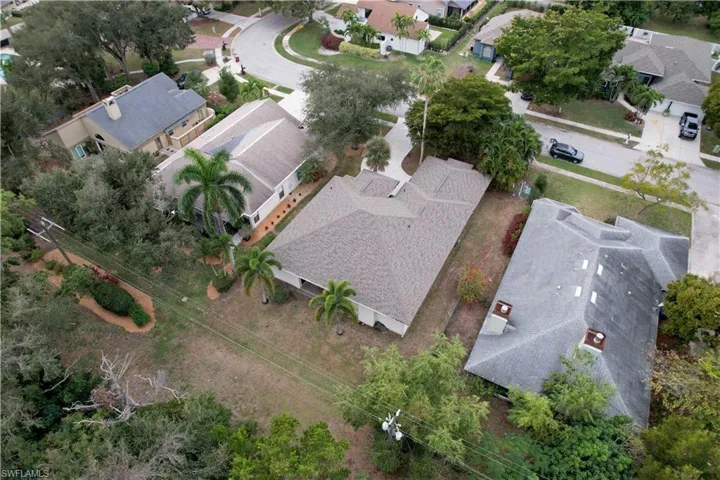 Aerial perspective of suburban area