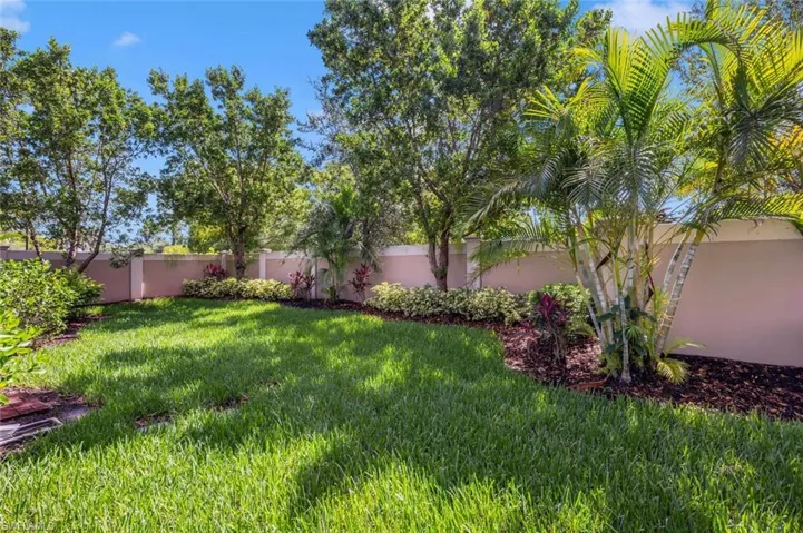 View of fenced backyard