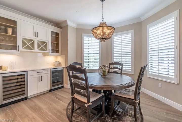 Beverage and Wine Cooler dry bar area