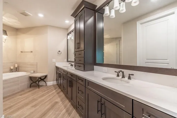 Primary Bathroom double vanity separate tub and shower