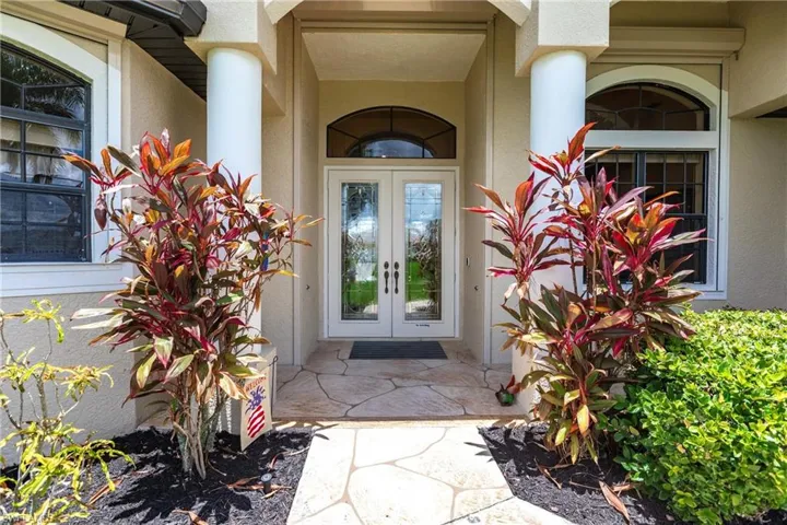 Entrance to property with french doors
