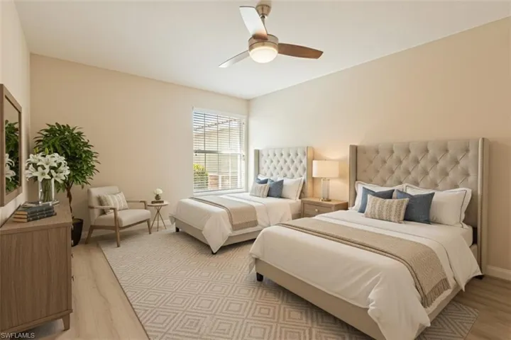 Virtually staged 2nd bedroom