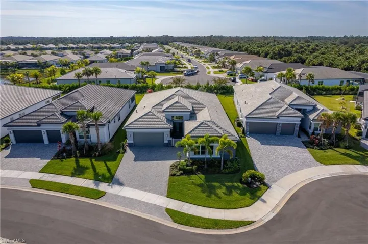 Aerial view of residential area