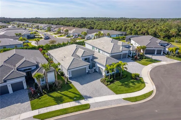 Aerial view of residential area
