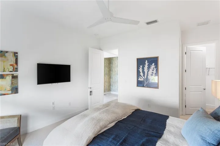 Bedroom with a ceiling fan