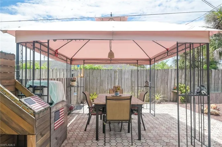 View of patio / terrace featuring a gazebo