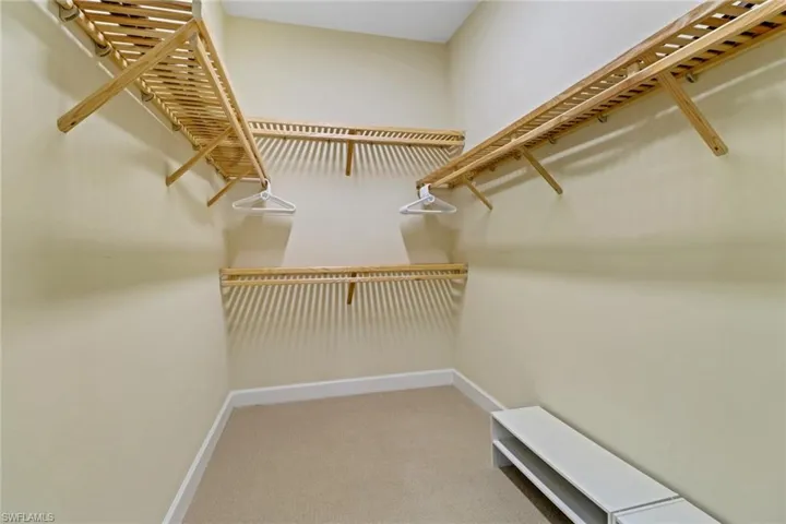 Walk in closet featuring carpet floors
