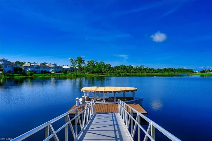View of comminity dock with a water view