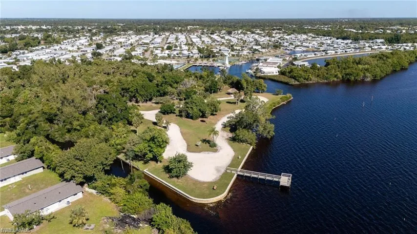 Drone / aerial view of a large body of water