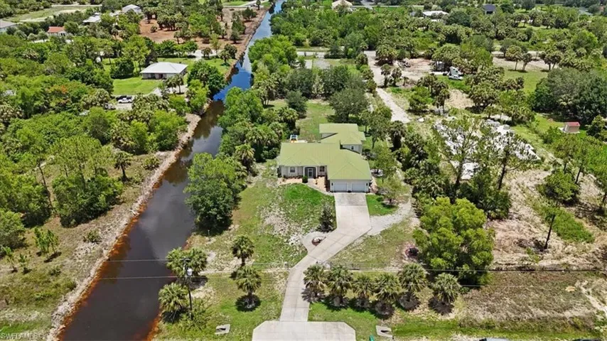 Drone / aerial view of a nearby body of water