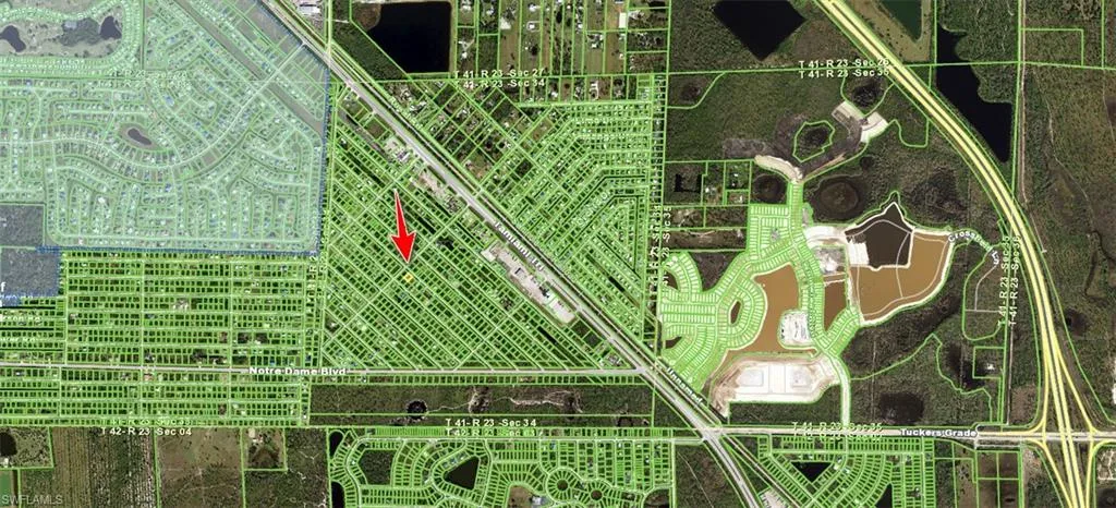 Aerial view of property's location