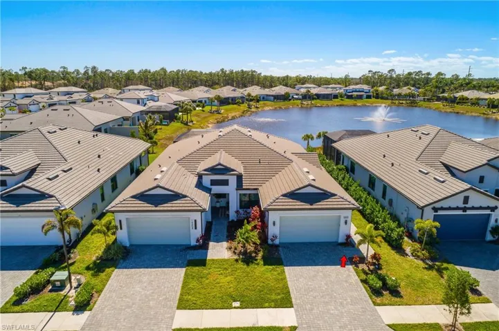 Aerial view of residential area