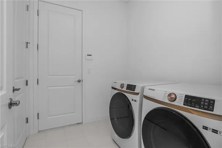 Laundry area with washing machine and clothes dryer