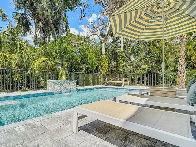 View of pool with a fenced in pool, fence, and a patio