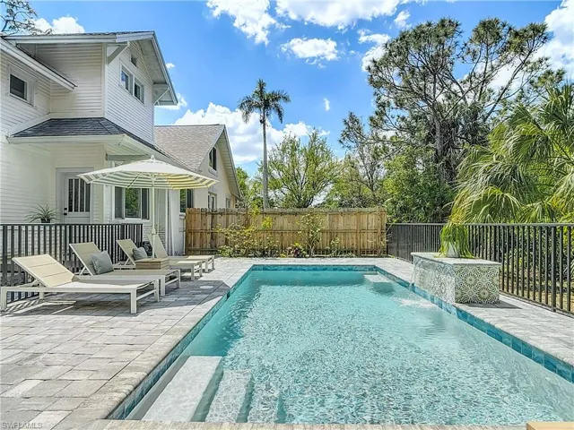 View of swimming pool with a fenced backyard, a fenced in pool, and a patio
