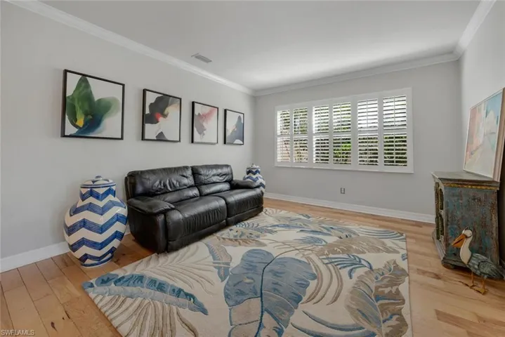 Huge living room. The engineered scraped birch flooring really opens up the first floor.