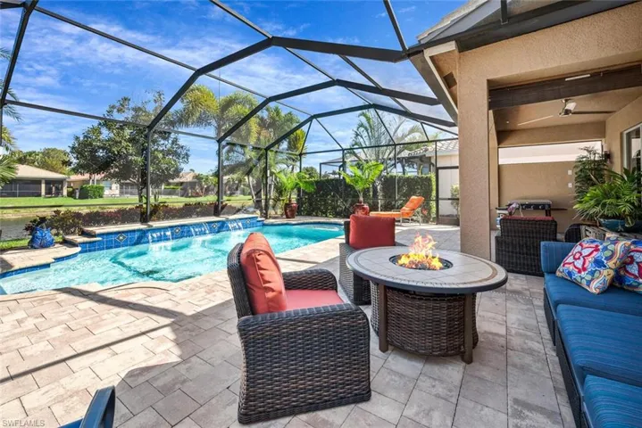 Private pool area that can be used for entertaining or relaxing.