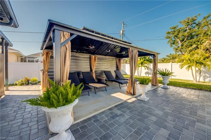 View of patio / terrace with a gazebo