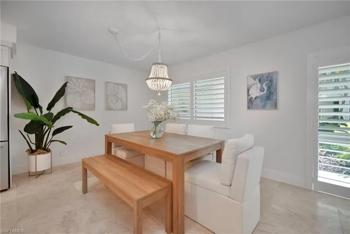 Dining area with baseboards