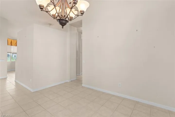dining room with an inviting chandelier