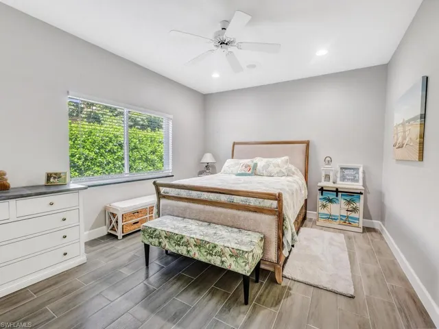 Guest bedroom 2, plank tile floors