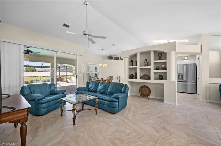 Living Room with Built-In Shelving