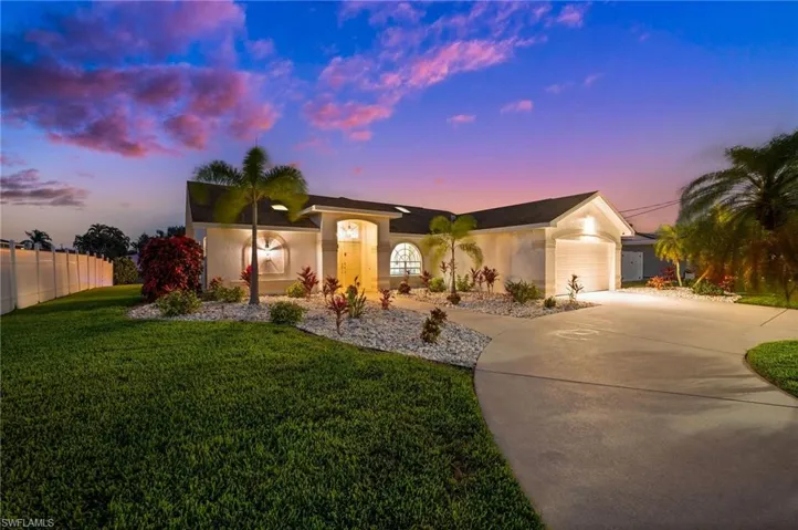 Evening View of the Front of the House
