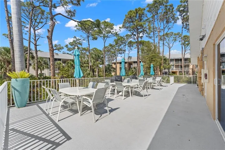 View of patio with outdoor dining space