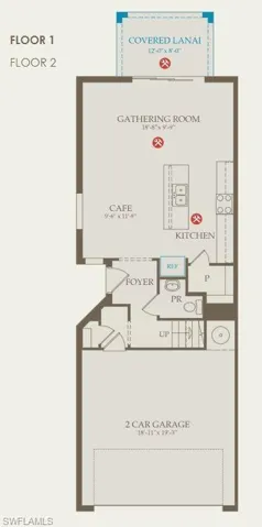 Floor plan with selected options