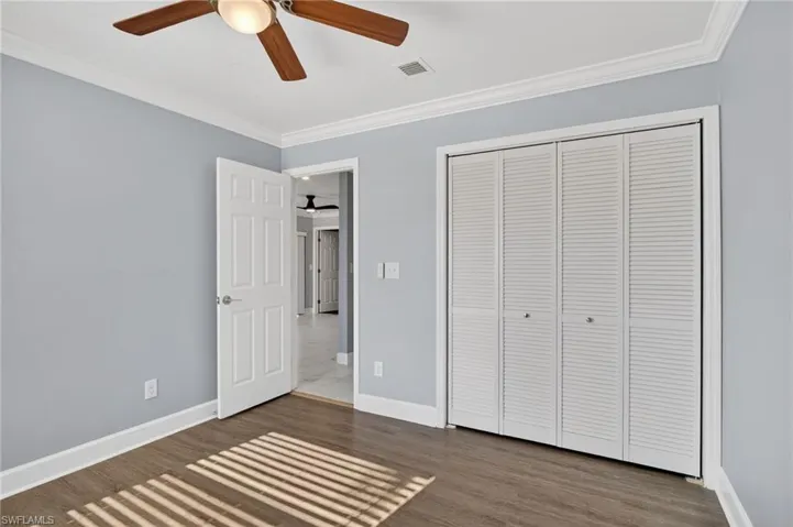 Guest room with ample closet space