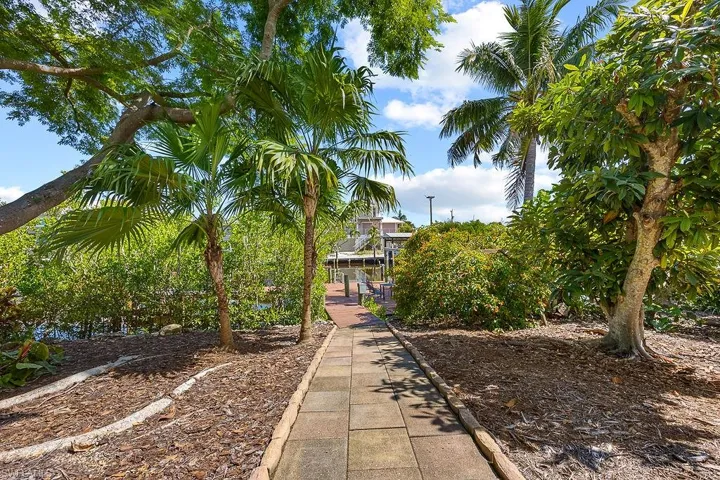 View of back yard  to dock- Space to the right for a pool
