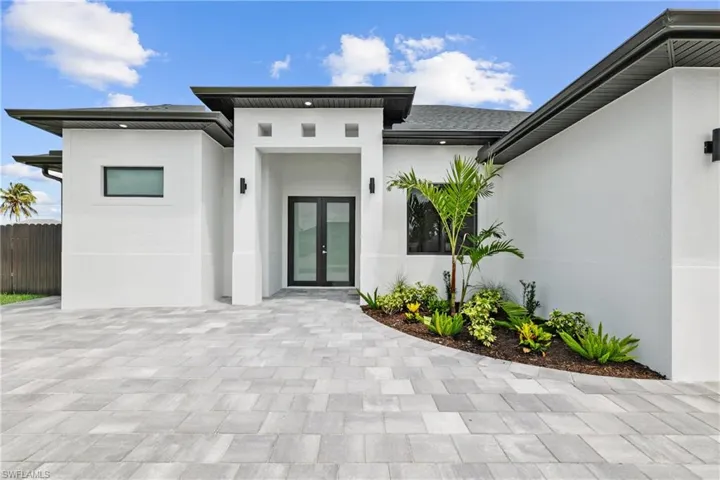 View of exterior entry with french doors