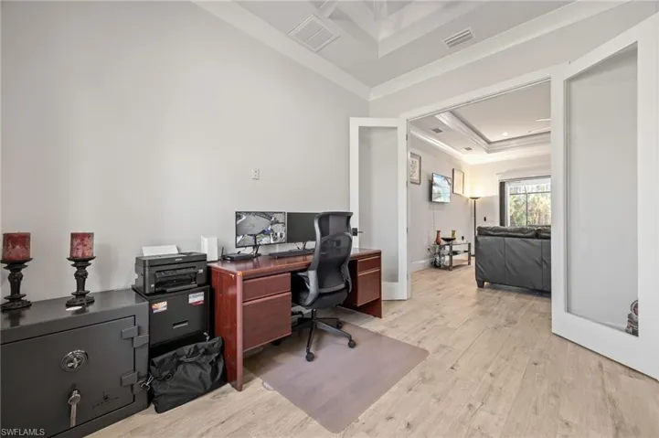 Double, Clear, French Doors open to Great Room Concept!