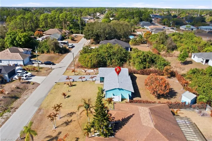 Aerial view of residential area