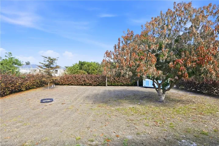 View of yard featuring an outdoor structure