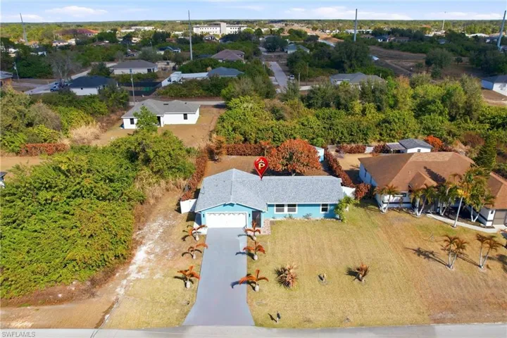 Aerial view of residential area
