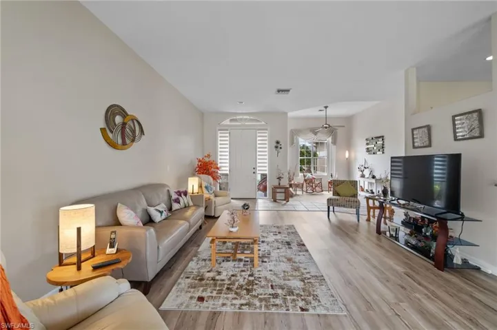 Living room featuring light hardwood/wood-style floors