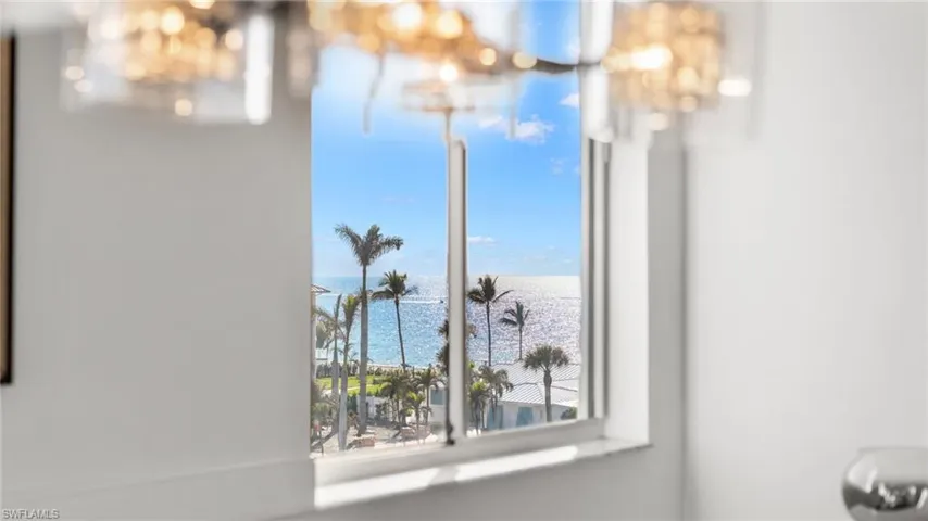 Interior details with a water view