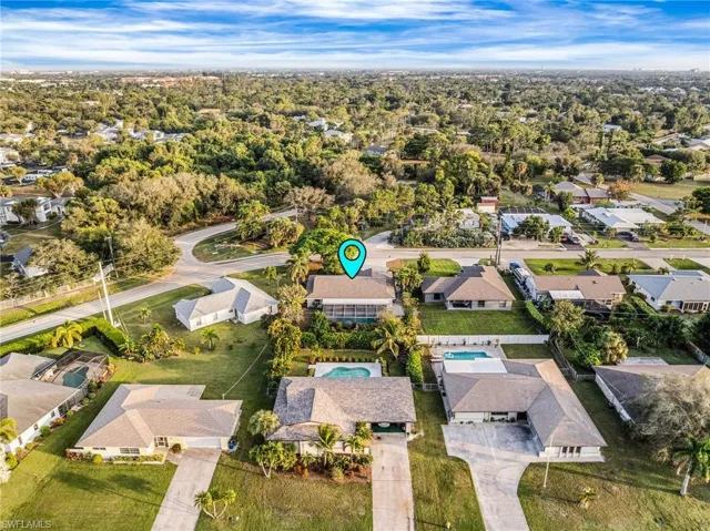 Aerial overview of property's location featuring beautiful homes surrounding this property.  Great Neighborhood!
