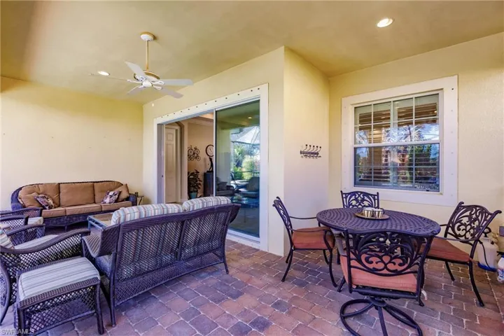Lanai area has an extension perfect for an outdoor kitchen or dining area or more under roof space to relax.
