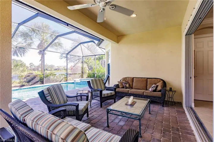 Lanai area with open sliders provides what feels like an extension of the living area.