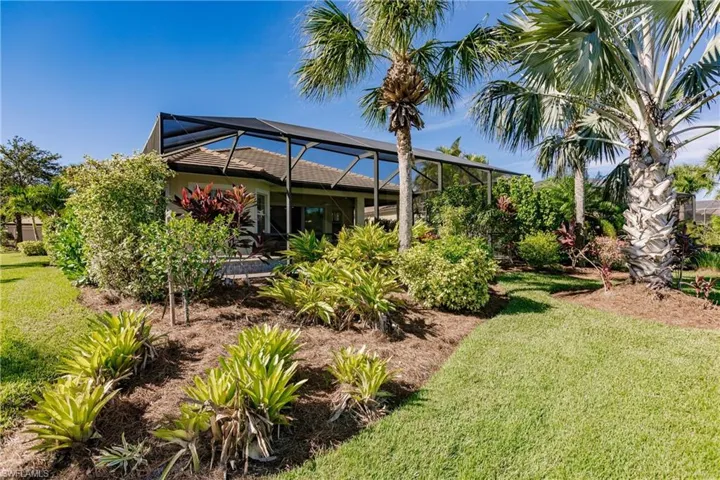 View of Cage, landscaping area providing privacy but still being able to enjoy the Lake view.