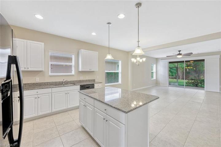 Kitchen, dining and living room area