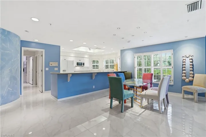 Dining and kitchen.