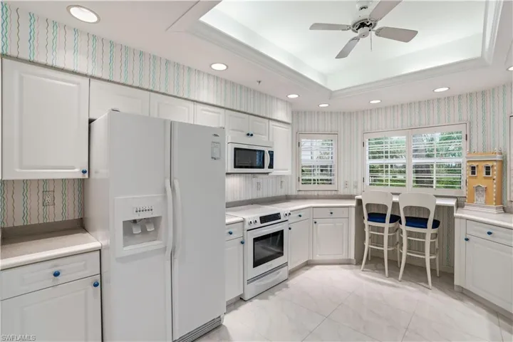 Kitchen offers a great deal of storage space.