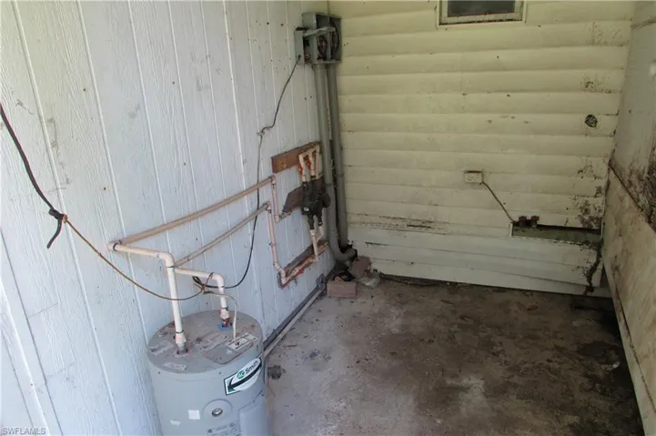 Utility room with water heater