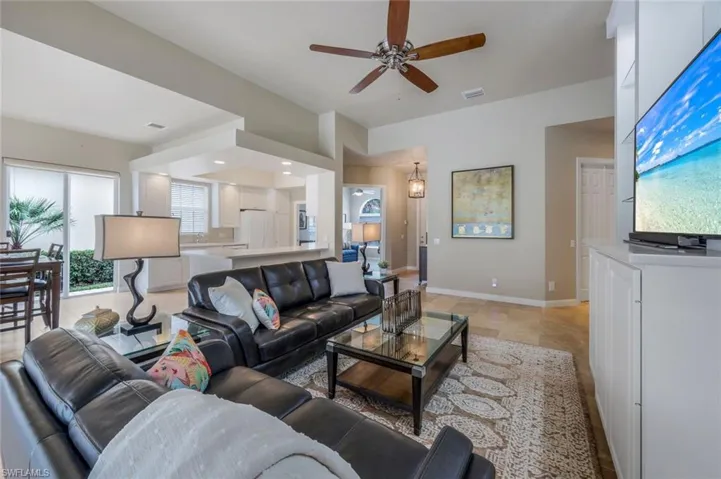 Living room with ceiling fan